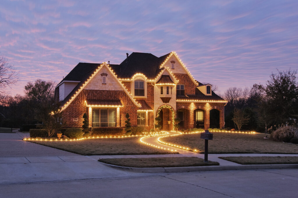 McKinney, Texas, United States,Home Decorated with Christmas Lights